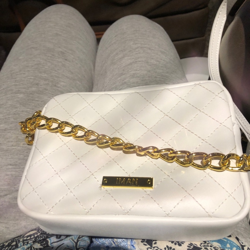White leather crossbody
